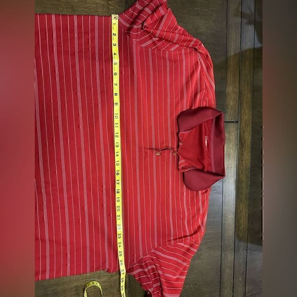 Nike FitDry Mens XXL Red Striped Short Sleeve Polo - Picture 7 of 7